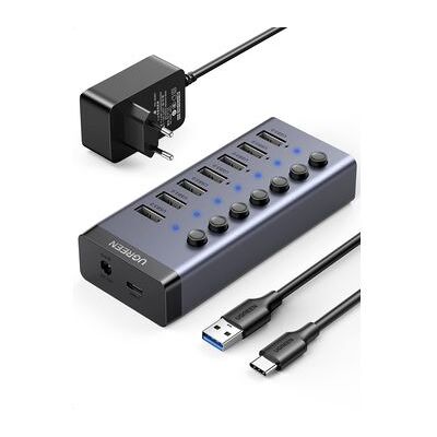Ugreen Hub Usb 3.0 7 Puertos Con Interruptor Y Fuente De Alimentación De 24w (12 V/2 A), Ladrón Usb 3.0 De 7 Puertos 5gbps Con Adaptador De Corriente 5v 2a Y 1m Cable Compatible Con Pc, Macbook Ugreen Hub Usb 3.0 7 Puertos Con Interruptor Y Fuente De Alimentación De 24w (12 V/2 A), Ladrón Usb 3.0 De 7 Puertos 5gbps Con Adaptador De Corriente 5v 2a Y 1m Cable Compatible Con Pc, Macbook
