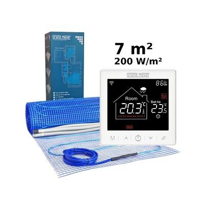 GRAND MEYER Kit De Calefacción Por Suelo Radiante 7 M², 200 W/m² + Sn-10 Termostato Wi-fi Programable GRAND MEYER Kit De Calefacción Por Suelo Radiante 7 M², 200 W/m² + Sn-10 Termostato Wi-fi Programable