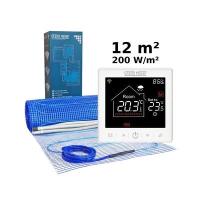 GRAND MEYER Kit De Calefacción Por Suelo Radiante 12 M², 200 W/m² + Sn-10 Termostato Wi-fi Programable GRAND MEYER Kit De Calefacción Por Suelo Radiante 12 M², 200 W/m² + Sn-10 Termostato Wi-fi Programable