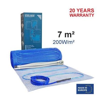 Malla Calefactora Para Suelo Radiante Eléctrico 7 M², 200 W/m², 1400 W, Grand Meyer Malla Calefactora Para Suelo Radiante Eléctrico 7 M², 200 W/m², 1400 W, Grand Meyer
