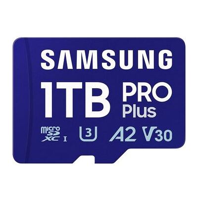 Tarjeta Microsd Samsung Pro Plus + Adaptador Sd, 1 Tb, Uhs-i U3, Full Hd Y 4k Uhd, 180 Mb/s De Lectura, 130 Mb/s De Escritura Tarjeta Microsd Samsung Pro Plus + Adaptador Sd, 1 Tb, Uhs-i U3, Full Hd Y 4k Uhd, 180 Mb/s De Lectura, 130 Mb/s De Escritura