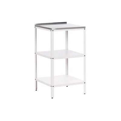 BELIANI Isla De Cocina De Jardín Exterior Con Estantes Y Encimera De Acero Inoxidable Blanco Vilama BELIANI Isla De Cocina De Jardín Exterior Con Estantes Y Encimera De Acero Inoxidable Blanco Vilama