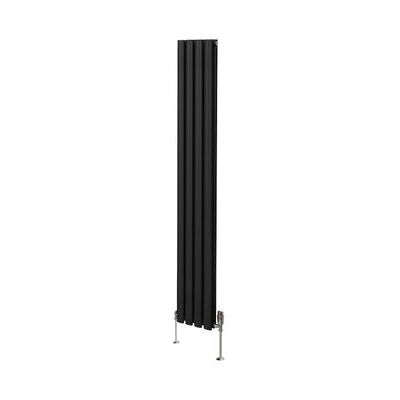 Radiador de Columna Ovalada Negro MonsterShop & Válvula Termostática - 1800mm x 240mm Radiador de Columna Ovalada Negro MonsterShop & Válvula Termostática - 1800mm x 240mm