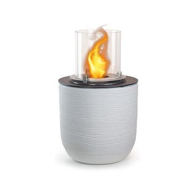 DIVINA FIRE Chimenea De Bioetanol Para Suelo De Jardín, Interior Y Exterior Raffaello Blanco Perla D.35 X H55 DIVINA FIRE Chimenea De Bioetanol Para Suelo De Jardín, Interior Y Exterior Raffaello Blanco Perla D.35 X H55
