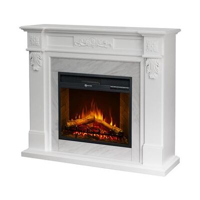 DIVINA FIRE Chimenea Eléctrica Truman, Chimenea De Pie, Efecto Mármol Blanco, L121 X P38 X H108 DIVINA FIRE Chimenea Eléctrica Truman, Chimenea De Pie, Efecto Mármol Blanco, L121 X P38 X H108