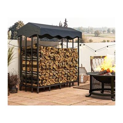 Soporte Para Leña De Metal Tela Oxford 143x70x145 Cm-outsunny. Negro Soporte Para Leña De Metal Tela Oxford 143x70x145 Cm-outsunny. Negro