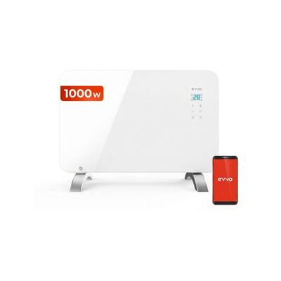 Radiador De Cristal Evvo C1000, 1000w, Wifi, Control Táctil, Mando, Temporizador, Soporte De Pie, Ip24 Radiador De Cristal Evvo C1000, 1000w, Wifi, Control Táctil, Mando, Temporizador, Soporte De Pie, Ip24