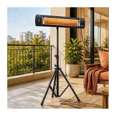 Calefactor Por Infrarrojos De Aluminio 87x81x180 Cm-outsunny. Negro Calefactor Por Infrarrojos De Aluminio 87x81x180 Cm-outsunny. Negro