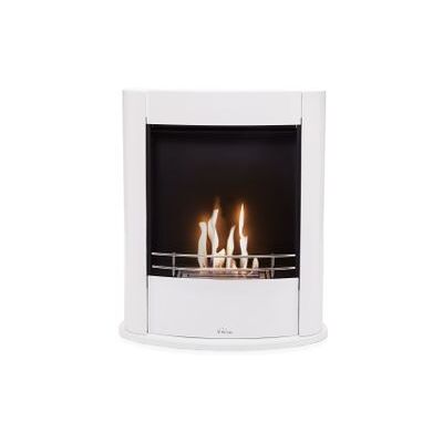 PURLINE Chimenea De Etanol De Suelo En Acero Blanco PURLINE Chimenea De Etanol De Suelo En Acero Blanco