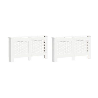 vidaXL 2x Fundas para radiador Blanco MDF - Decoración elegante y estante vidaXL 2x Fundas para radiador Blanco MDF - Decoración elegante y estante