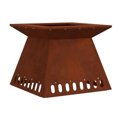 vidaXL Fogata de acero resistente a la intemperie - Forma cuadrada 48x48x40cm - Fogata vidaXL Fogata de acero resistente a la intemperie - Forma cuadrada 48x48x40cm - Fogata