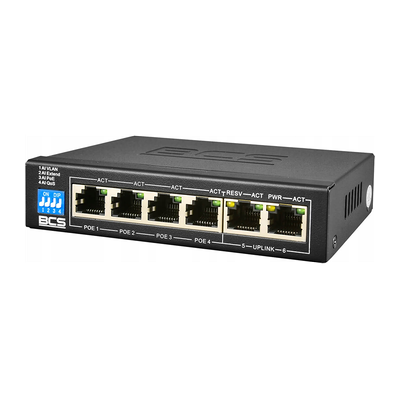 Switch PoE BCS B-Sp0402 - 4 Cámaras IP, 6 Puertos Switch PoE BCS B-Sp0402 - 4 Cámaras IP, 6 Puertos