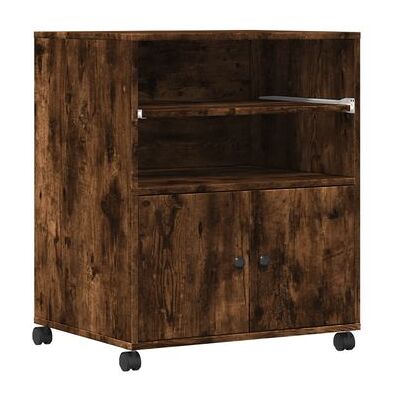 Soporte Para Impresora Con Ruedas Roble Ahumado 60x48x74 Cm Vidaxl Soporte Para Impresora Con Ruedas Roble Ahumado 60x48x74 Cm Vidaxl