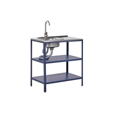 BELIANI - Isola da Cucina Esterno con Lavello - Azul - Acero inoxidable - Isla de cocina exterior con fregadero BELIANI - Isola da Cucina Esterno con Lavello - Azul - Acero inoxidable - Isla de cocina exterior con fregadero