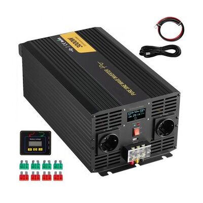Inversor De Onda Pura De 3000w 24v A 230v Con 4 Tomas Y Pantalla Tekmaquinas Inversor De Onda Pura De 3000w 24v A 230v Con 4 Tomas Y Pantalla Tekmaquinas