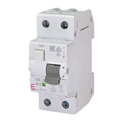 ETI Polam KZS-2M 1P+N 10A B 0,03A Interruptor diferencial - Sobrecarga ETI Polam KZS-2M 1P+N 10A B 0,03A Interruptor diferencial - Sobrecarga