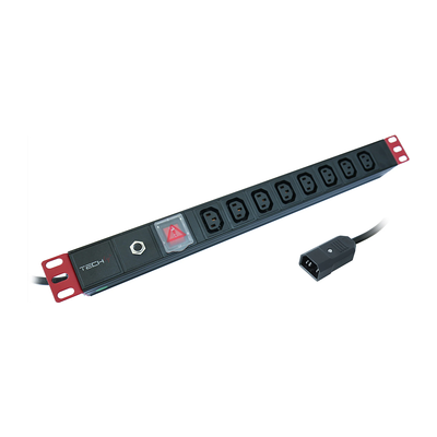 TECHLY Regleta Para Rack 1u 8x Schuko/unel, Cable C20 3m, 16a TECHLY Regleta Para Rack 1u 8x Schuko/unel, Cable C20 3m, 16a