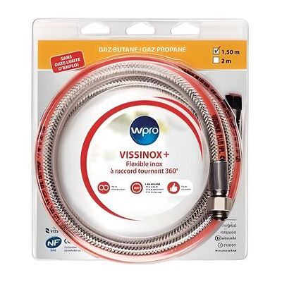 Manguera de gas de acero inoxidable - 1,5 m, giro 360° - Cocina Manguera de gas de acero inoxidable - 1,5 m, giro 360° - Cocina