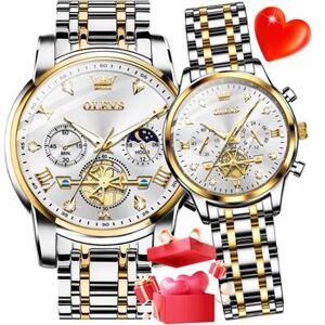VEAXIN Reloj De Pareja Reloj De Cuarzo Conjunto De Diamantes A Juego Reloj Cronógrafo Romántico(blanco) VEAXIN Reloj De Pareja Reloj De Cuarzo Conjunto De Diamantes A Juego Reloj Cronógrafo Romántico(blanco)