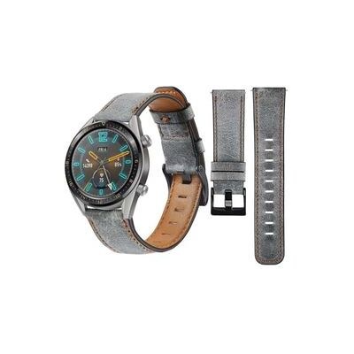 VEANXIN Bracelete Classic Vintage Em Pele Ecológico Huawei Watch Gt 3 Pro 46mm Gris VEANXIN Bracelete Classic Vintage Em Pele Ecológico Huawei Watch Gt 3 Pro 46mm Gris