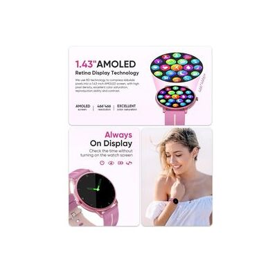 FENGWEN Reloj Inteligente Para La Salud De La Mujer, Pantalla Amoled De 1,43 Pulgadas, Llamadas Bluetooth, 7 Aplicaciones De Salud, Monitor De Presión Arterial Y Frecuencia Cardíaca, G/s FENGWEN Reloj Inteligente Para La Salud De La Mujer, Pantalla Amoled De 1,43 Pulgadas, Llamadas Bluetooth, 7 Aplicaciones De Salud, Monitor De Presión Arterial Y Frecuencia Cardíaca, G/s