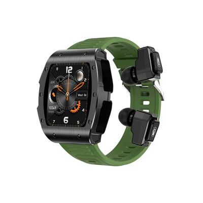 FENGWEN Reloj Inteligente Tws 2 En 1 Con Bluetooth, Llamadas, Monitoreo De Oxígeno En Sangre, Salud, Modos Multideportivos, Verde FENGWEN Reloj Inteligente Tws 2 En 1 Con Bluetooth, Llamadas, Monitoreo De Oxígeno En Sangre, Salud, Modos Multideportivos, Verde