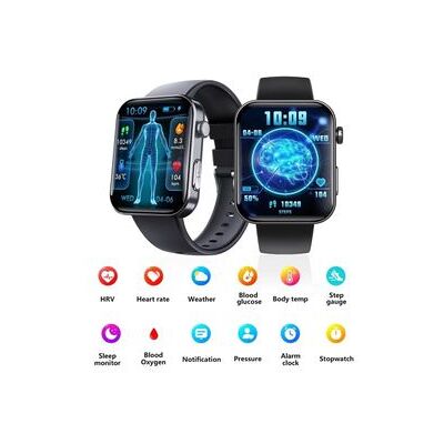 FENGWEN Reloj Inteligente Con Pantalla De 2,1 Pulgadas, Bluetooth, Llamadas, Monitoreo De Salud, Ip67, Resistente Al Agua, Color Negro FENGWEN Reloj Inteligente Con Pantalla De 2,1 Pulgadas, Bluetooth, Llamadas, Monitoreo De Salud, Ip67, Resistente Al Agua, Color Negro