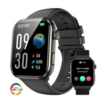 GENERICO Reloj Inteligente Deportivo Para Hombre Con Bluetooth, Llamadas, Podómetro, Brújula, 800 Mah, Pantalla Amoled De 1,96", Color Negro GENERICO Reloj Inteligente Deportivo Para Hombre Con Bluetooth, Llamadas, Podómetro, Brújula, 800 Mah, Pantalla Amoled De 1,96", Color Negro