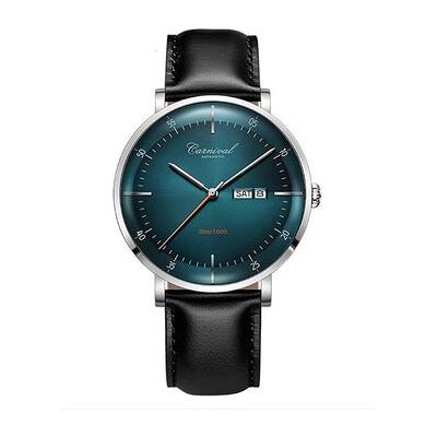 VEAXIN Reloj Automático Para Hombre Con Fecha Y Correa De Piel - Plata Verde VEAXIN Reloj Automático Para Hombre Con Fecha Y Correa De Piel - Plata Verde