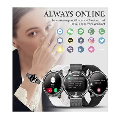 VEAXIN Reloj Inteligente 1.32"hd Smartwatch Rastreador De Actividad A Prueba De Agua-diamante Plateado VEAXIN Reloj Inteligente 1.32"hd Smartwatch Rastreador De Actividad A Prueba De Agua-diamante Plateado