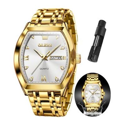 VEAXIN Reloj Luminoso Impermeable De Cuarzo Con Puntero De Diamante De Lujo Para Hombre(cara Blanca Dorada) VEAXIN Reloj Luminoso Impermeable De Cuarzo Con Puntero De Diamante De Lujo Para Hombre(cara Blanca Dorada)