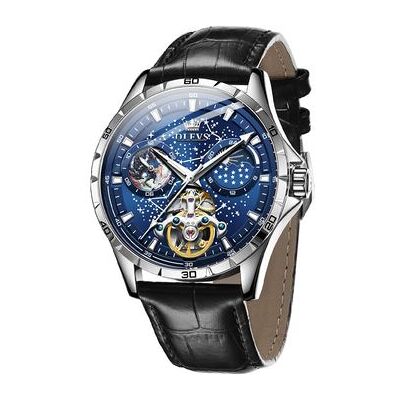 VEAXIN Reloj De Cuero Para Hombre Con Fase Lunar, Resistente Al Agua, Luminoso, Mecánico, Hueco, Tourbillon Y Diamantes(negro) VEAXIN Reloj De Cuero Para Hombre Con Fase Lunar, Resistente Al Agua, Luminoso, Mecánico, Hueco, Tourbillon Y Diamantes(negro)