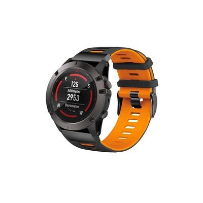 VEANXIN Bracelete Pioneer Para Garmin Fenix 6x Pro Solar Edition Negro E Laranja VEANXIN Bracelete Pioneer Para Garmin Fenix 6x Pro Solar Edition Negro E Laranja