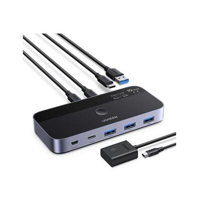 Adaptador Ugreen Cm691 3x Usb-a 3.2, 1x Usb-c, 1x Miniusb 10gbps Gris Adaptador Ugreen Cm691 3x Usb-a 3.2, 1x Usb-c, 1x Miniusb 10gbps Gris