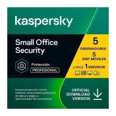 Kaspersky Small Office Security - 5 Dispositivos - 5 Móviles - 1 Servidor - Licencia 2 Años Kaspersky Small Office Security - 5 Dispositivos - 5 Móviles - 1 Servidor - Licencia 2 Años