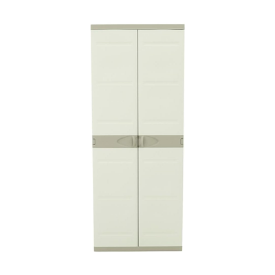 RECAMANIA Armario De Plástico, Color Beige, 2 Puertas, 4 Baldas Regulables En Altura Medidas: 176x70x41 Cm RECAMANIA Armario De Plástico, Color Beige, 2 Puertas, 4 Baldas Regulables En Altura Medidas: 176x70x41 Cm