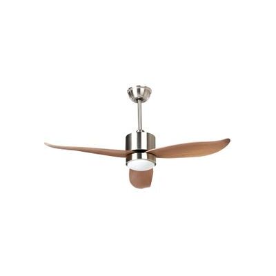 BELIANI Ventilador De Techo Moderno Con Mando A Distancia Iluminación Led Material Sintético Marrón Claro Mahaut BELIANI Ventilador De Techo Moderno Con Mando A Distancia Iluminación Led Material Sintético Marrón Claro Mahaut