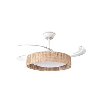 BELIANI Ventilador De Techo Led Base De Hierro Aspas De Material Sintético Interruptor Temporizador 3 Modos De Temperatura Mando A Distancia Blanco Tomoka BELIANI Ventilador De Techo Led Base De Hierro Aspas De Material Sintético Interruptor Temporizador 3 Modos De Temperatura Mando A Distancia Blanco Tomoka