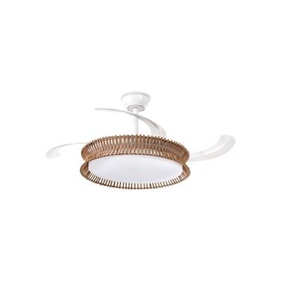 BELIANI Ventilador De Techo Led Boho Base De Hierro Aspas De Material Sintético Regulador De Intensidad Temporizador 3 Modos De Temperatura Mando A Distancia Blanco Oleta BELIANI Ventilador De Techo Led Boho Base De Hierro Aspas De Material Sintético Regulador De Intensidad Temporizador 3 Modos De Temperatura Mando A Distancia Blanco Oleta