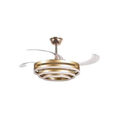 BELIANI Ventilador De Techo Led Glamuroso Base De Metal Aspas Sintéticas Temporizador 3 Modos De Temperatura Ajuste De Intensidad Luminosa Mando A Distancia Dorado Aucilla BELIANI Ventilador De Techo Led Glamuroso Base De Metal Aspas Sintéticas Temporizador 3 Modos De Temperatura Ajuste De Intensidad Luminosa Mando A Distancia Dorado Aucilla