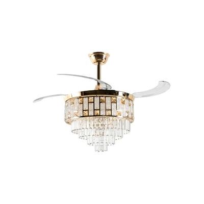 BELIANI Ventilador De Techo Led Glamuroso Base De Metal Pantalla De Vidrio Temporizador 3 Modos De Temperatura Ajuste De Intensidad Con Mando A Distancia Dorado Alapaha BELIANI Ventilador De Techo Led Glamuroso Base De Metal Pantalla De Vidrio Temporizador 3 Modos De Temperatura Ajuste De Intensidad Con Mando A Distancia Dorado Alapaha