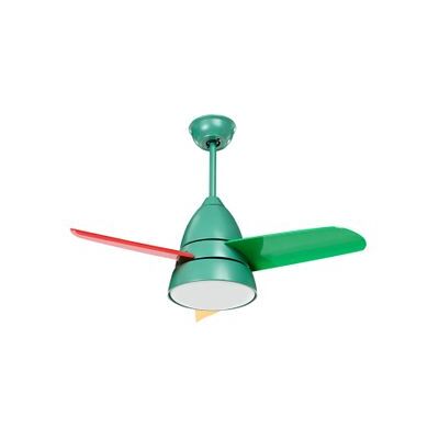 BELIANI Ventilador De Techo De Metal Verde Rojo Amarillo 60 Cm Sintético Luz Strawberry BELIANI Ventilador De Techo De Metal Verde Rojo Amarillo 60 Cm Sintético Luz Strawberry