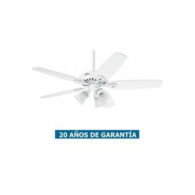 Ventilador De Techo Con Luz Hunter 50560 Builder Plus 132 Blanco / Blanco Ventilador De Techo Con Luz Hunter 50560 Builder Plus 132 Blanco / Blanco