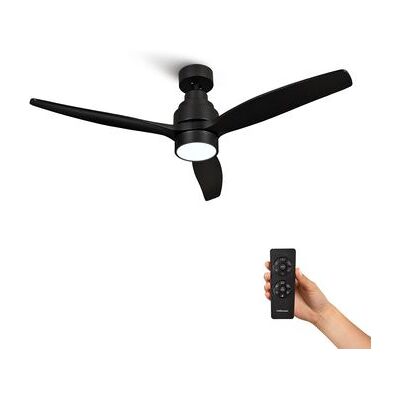 Mellerware Ventilador de techo con luz Brizy Bright Black, Ø132 cm, motor DC 40W, LED regulable, 6 velocidades, mando a distancia, función verano/invierno Mellerware Ventilador de techo con luz Brizy Bright Black, Ø132 cm, motor DC 40W, LED regulable, 6 velocidades, mando a distancia, función verano/invierno