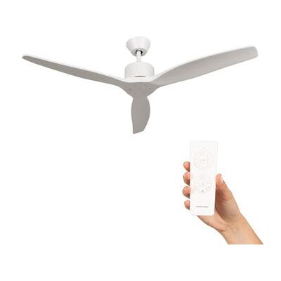 Ventilador de techo Brizy White 132 cm, motor DC 40W, 6 velocidades, silencioso, mando a distancia, función verano/invierno - Mellerware Ventilador de techo Brizy White 132 cm, motor DC 40W, 6 velocidades, silencioso, mando a distancia, función verano/invierno - Mellerware