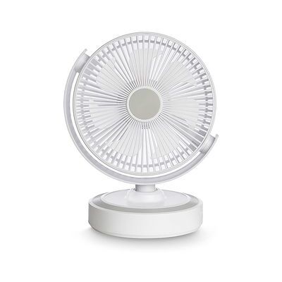 DAM Ventilador De Sobremesa De 10w. Con Oscilación Automática De 90°, 4 Modos De Ventilación Y Batería De 4500 Mah. 25x11x28 Cm. Color: Blanco DAM Ventilador De Sobremesa De 10w. Con Oscilación Automática De 90°, 4 Modos De Ventilación Y Batería De 4500 Mah. 25x11x28 Cm. Color: Blanco