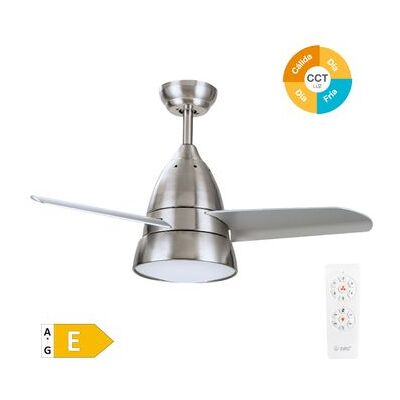 Ventilador de Techo Níquel Kidau con Luz y Mando a Distancia Ventilador de Techo Níquel Kidau con Luz y Mando a Distancia