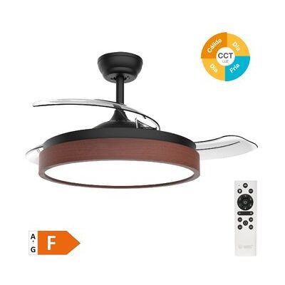 GSC EVOLUTION Ventilador Para Techo De Madera Con Luz Con Aspas Retráctiles Ø107cm Negro GSC EVOLUTION Ventilador Para Techo De Madera Con Luz Con Aspas Retráctiles Ø107cm Negro
