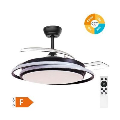 GSC EVOLUTION Ventilador De Techo Con Luz De Aspas Retráctiles Ø107cm Negro GSC EVOLUTION Ventilador De Techo Con Luz De Aspas Retráctiles Ø107cm Negro