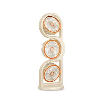 Dam Ventilador De Sobremesa F17. Con 3 Ventiladores Independientes, 5 Velocidades Por Unidad Y Giro 360° Vertical Y Horizontal. Incluye Iluminación Con 3 Niveles De Intensidad. 15,5x15,5x45 Cm. Color: Beige Dam Ventilador De Sobremesa F17. Con 3 Ventiladores Independientes, 5 Velocidades Por Unidad Y Giro 360° Vertical Y Horizontal. Incluye Iluminación Con 3 Niveles De Intensidad. 15,5x15,5x45 Cm. Color: Beige